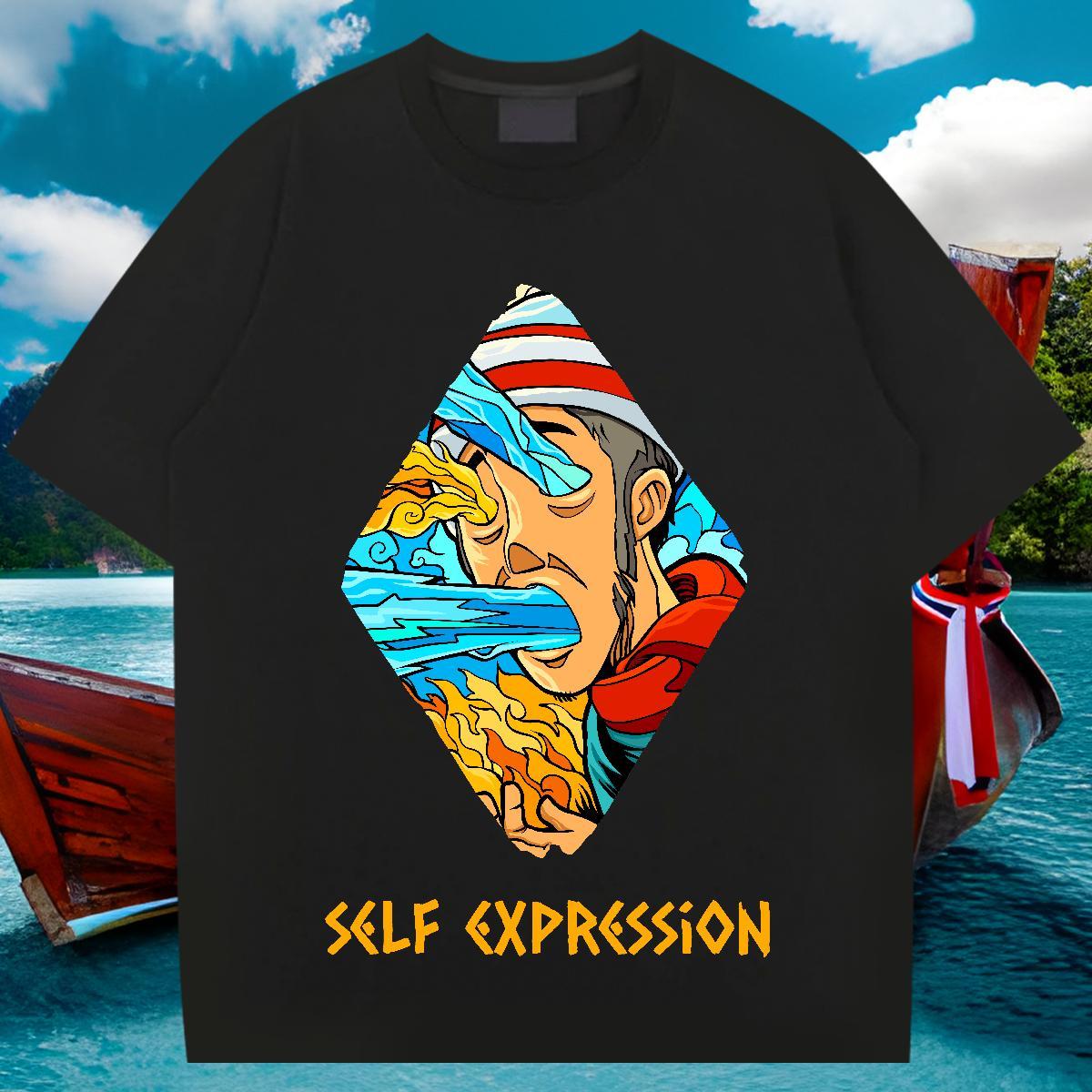 Custom T Shirt For Man portrait Clothings 230g 100% Cotton Sport Wholesale Skull Breathable Crew Neck Mens Tshirts