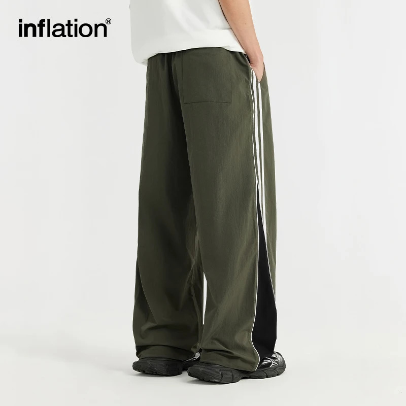 INFLATION Retro Patchowork Track Pants Men Casual Wide Leg Sportswear 240806