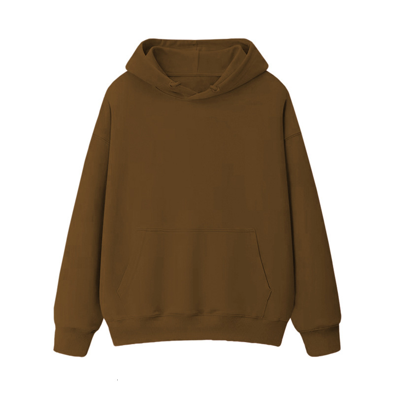 Velvet thickened loose hooded hoodie autumn and winter warm top, student couple outfit, solid color jacket for women's clothing