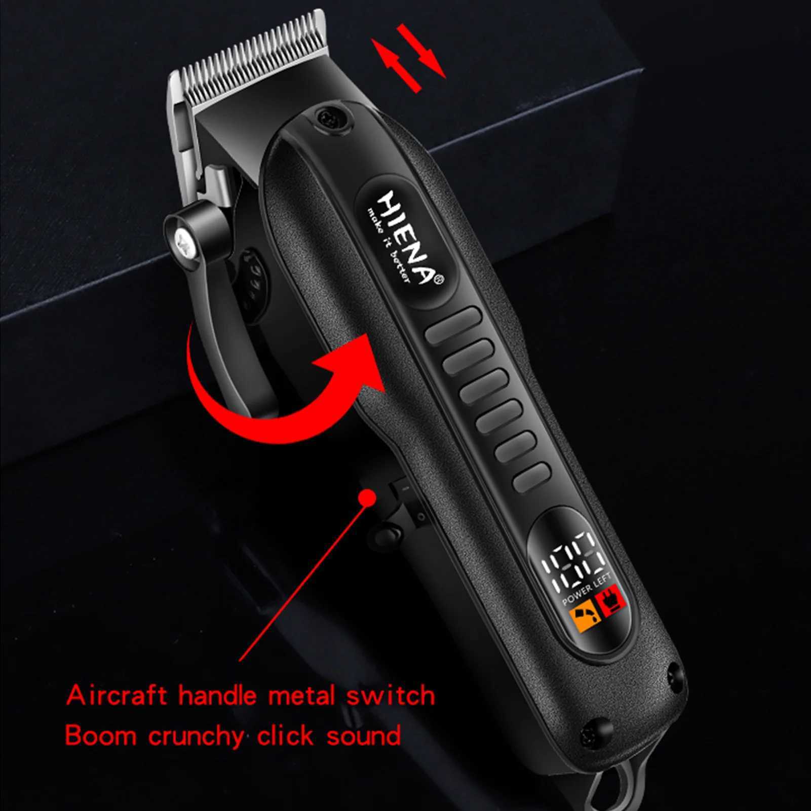 HIENA Professional Barber Hairdresser Cordless Charging Electric Beard Trimmer Shaver Hair Clipper W241212