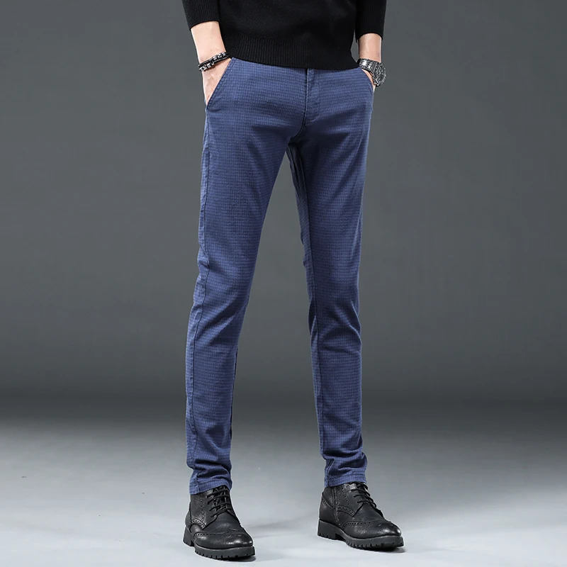 Autumn Winter Business Suit Pants Mens Elastic Waist Casual Trousers High Quality Formal Work For Men costume Homm 240806