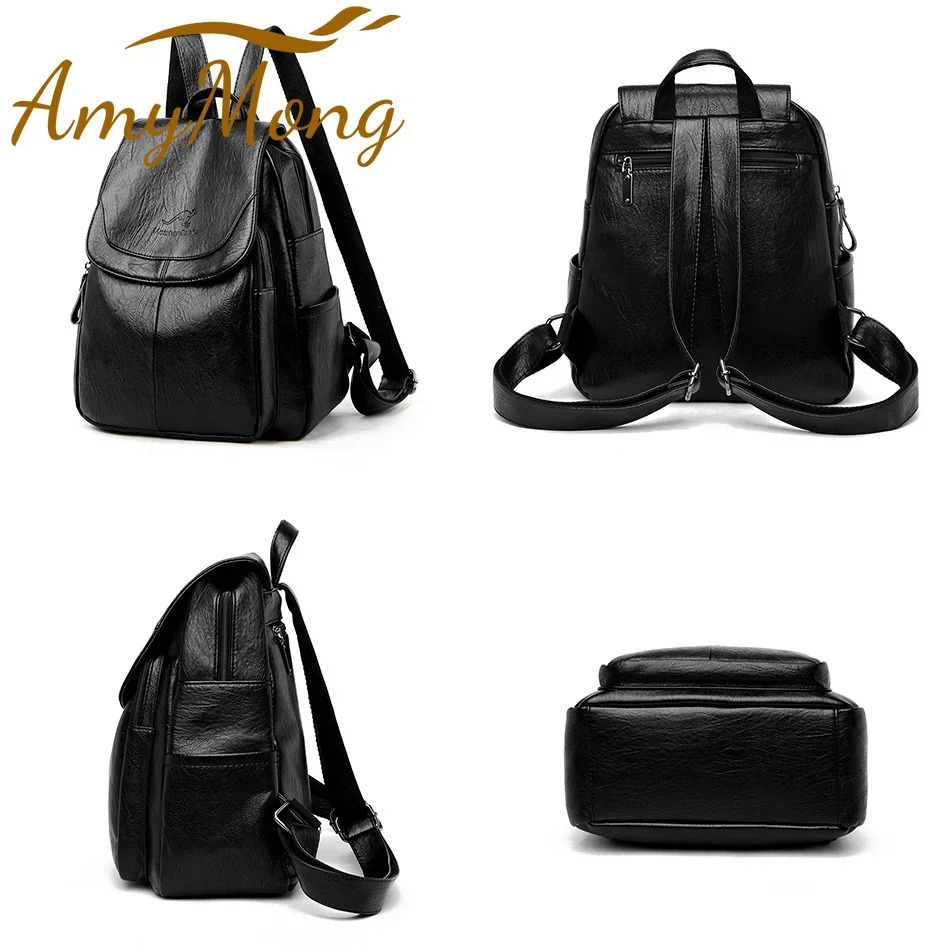 Large capacity travel backpack Rucksacks Mochila womens leather bag 240807