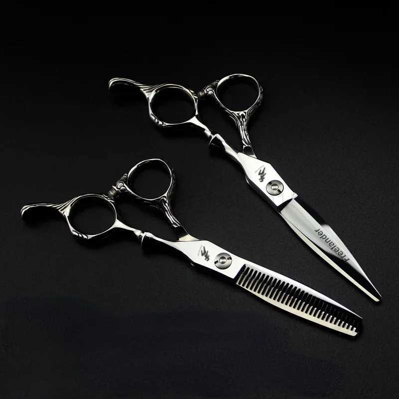 Freelander Barber Hair Scissors 6 inch Professional Hairdressing Scissors With Japan Sink Screw Hair Cutting Thinning ScissorsXJ240807