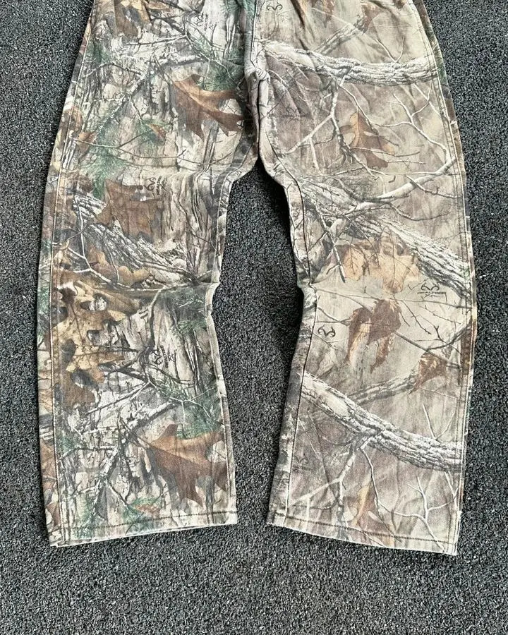 Y2k Jeans America Street Camouflage Pattern Baggy Denim Pants Men Fashion Women Clothing High Waist Straight Leg Wide 240806