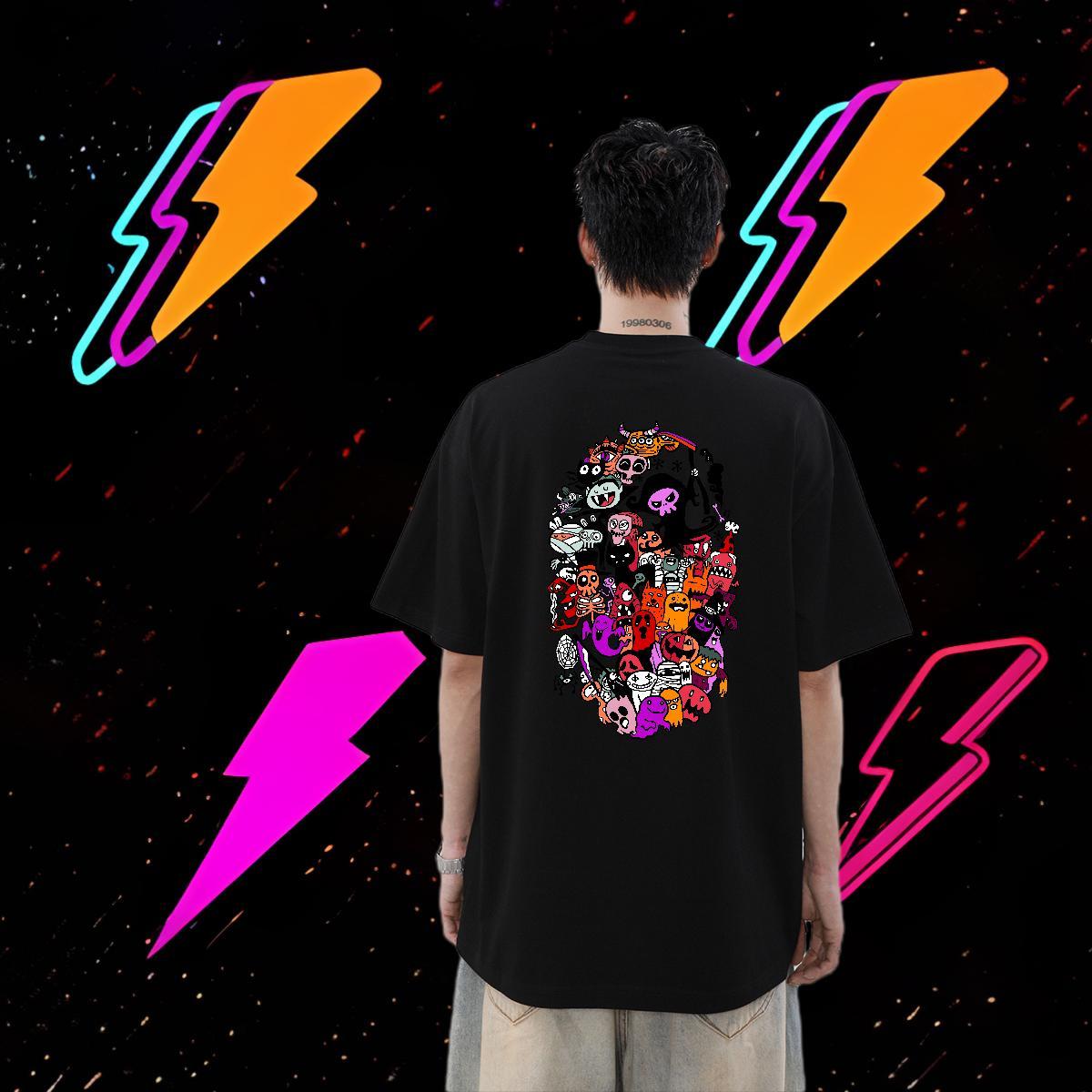 Designer Men T Shirts skull Tops Tees 230g Cotton Hip Hop Street High Quality Floral Print Breathable Short Sleeve Men Tees
