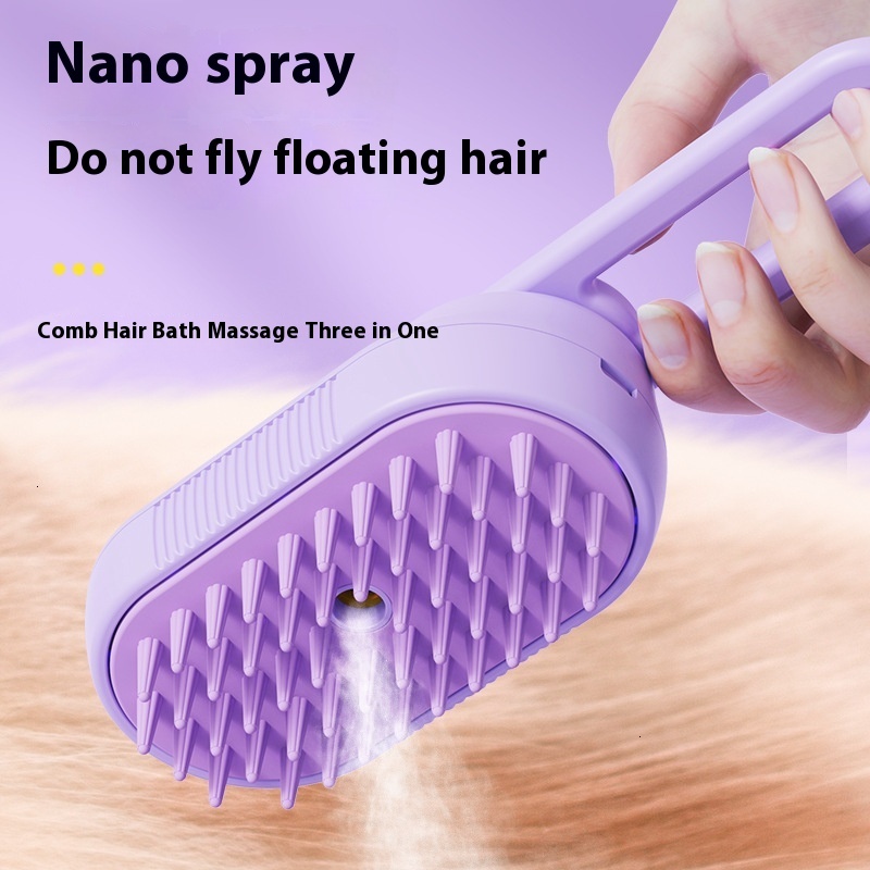 New pet one button steam spray can rotate to remove ating hair, cat brush massage dog hair removal products