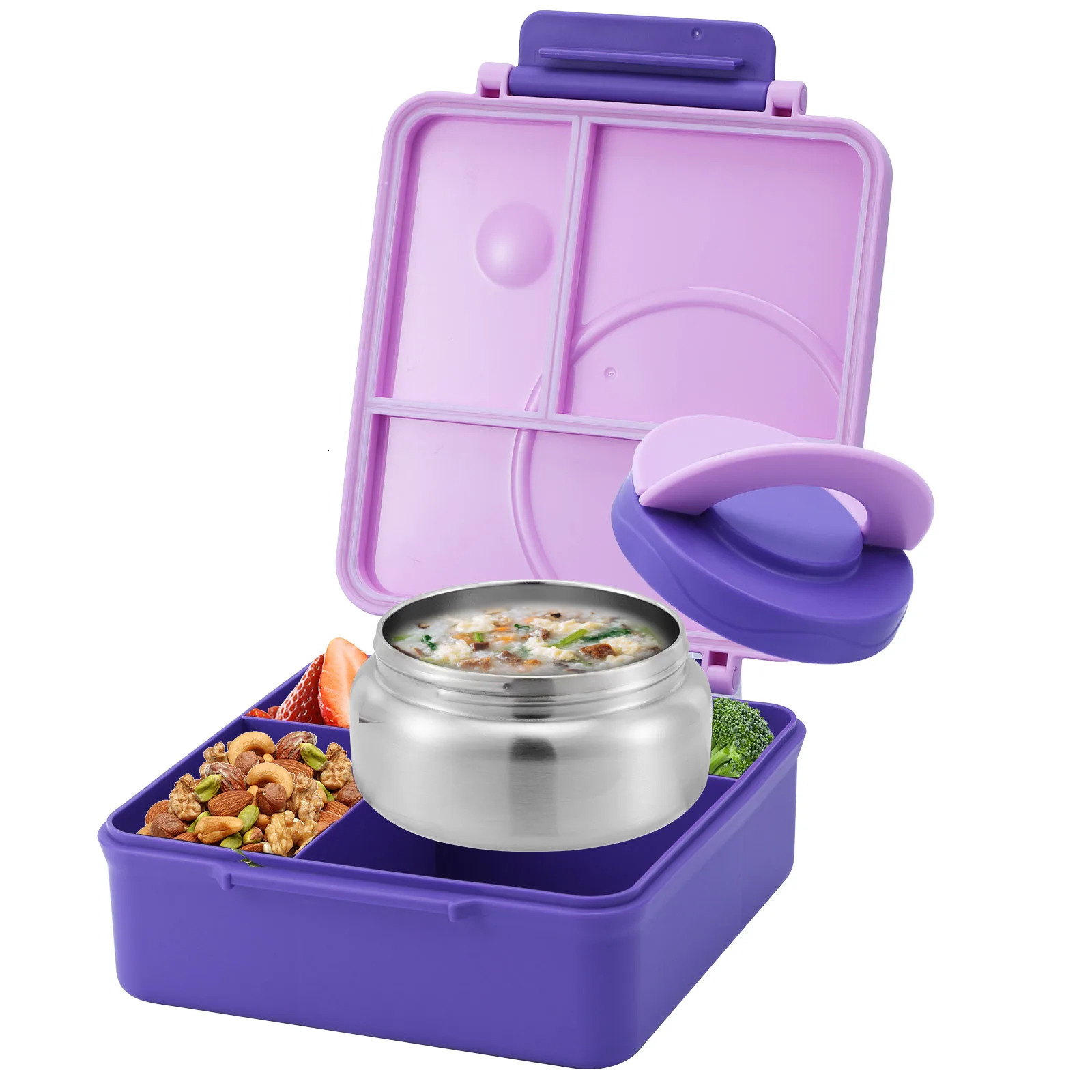 Four-Grid Lunch Box With Insulated Soup For Teenagers And Workers At School Canteen Back School 240801