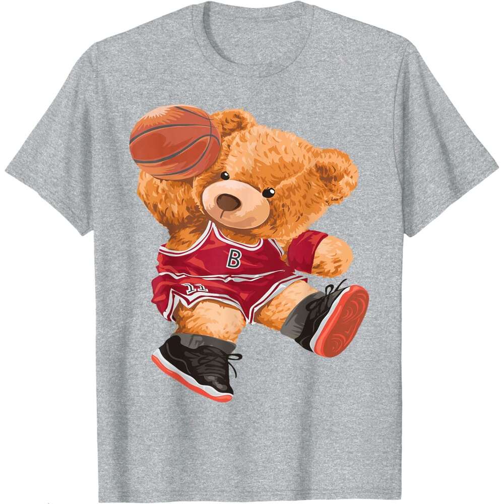 T shirt for Mens Funny Teddy Bear Basketball Slam Sport Cute Cartoon T-Shirt Shirts Tshirt Graphic Tee Casual Tops Clothes Short sleeve