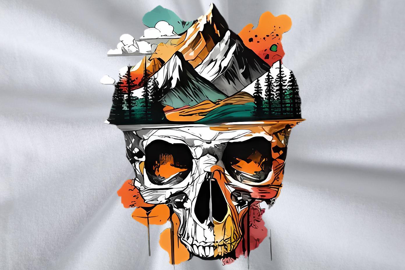 2024 Man T Shirts skull Wear 100% Cotton 230g Spring Summer Free Shipping Oversized 3XL 4XL Breathable Crew Neck Men Tees