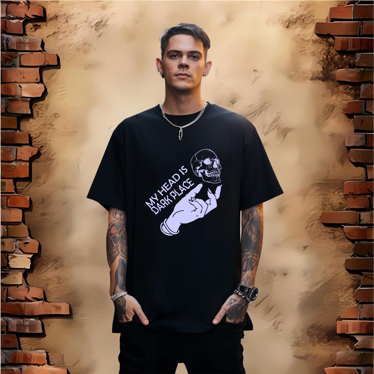 2024 Designer T shirt skull Clothes 100% Cotton 230g Casual Daily Wear Popular Oversized 4XL Breathable Crew Neck Men Clothes T-Shirt