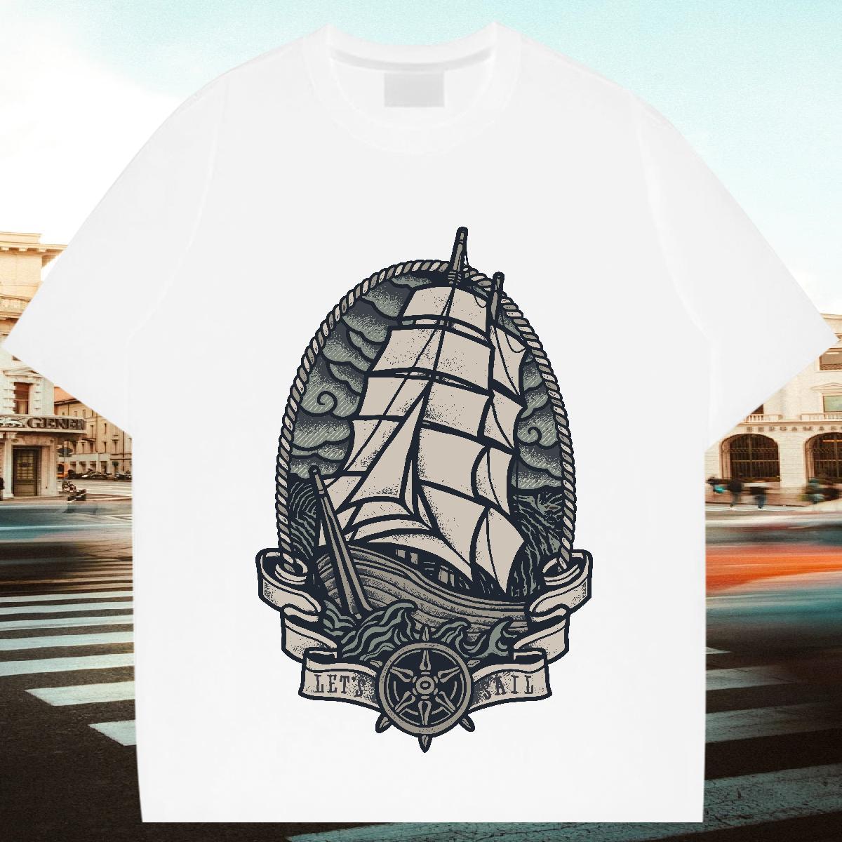 Designer Fashion T-Shirts for Men ship Tops 230g 100% Cotton Daily Wear Unisex Anime Breathable Short Sleeve Couples T Shirts