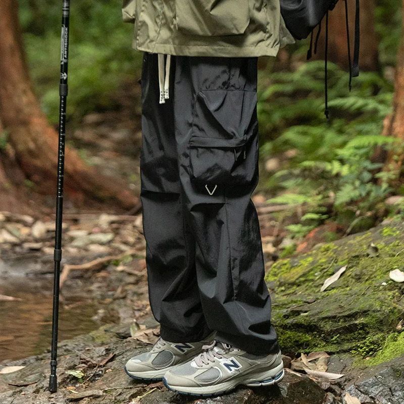 American Cargo Pants Mens straight pants summer trend outdoor waterproof mens casual 240806