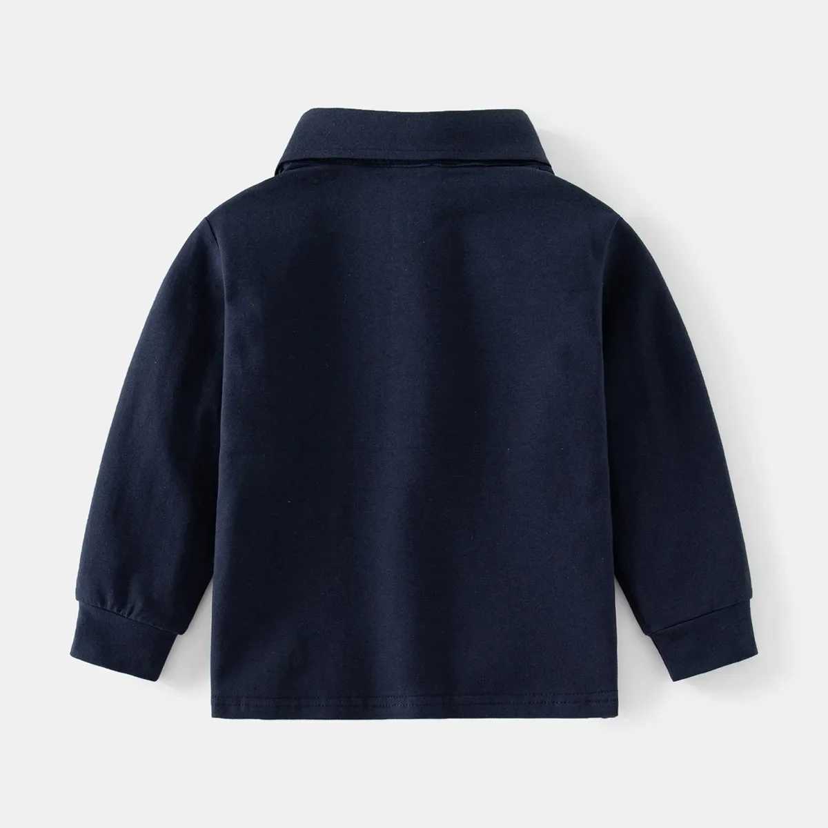 Spring and Autumn boys long sleeved casual cotton printed T-shirt childrens loose polo shirt 3-8 years old 4 colors W241223