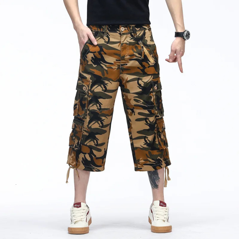 Summer Casual Shorts Mens Straight Solid Sports Men Joggers Cargo Gaucho Fashion Cotton Knee Sweatpants Trousers 240806