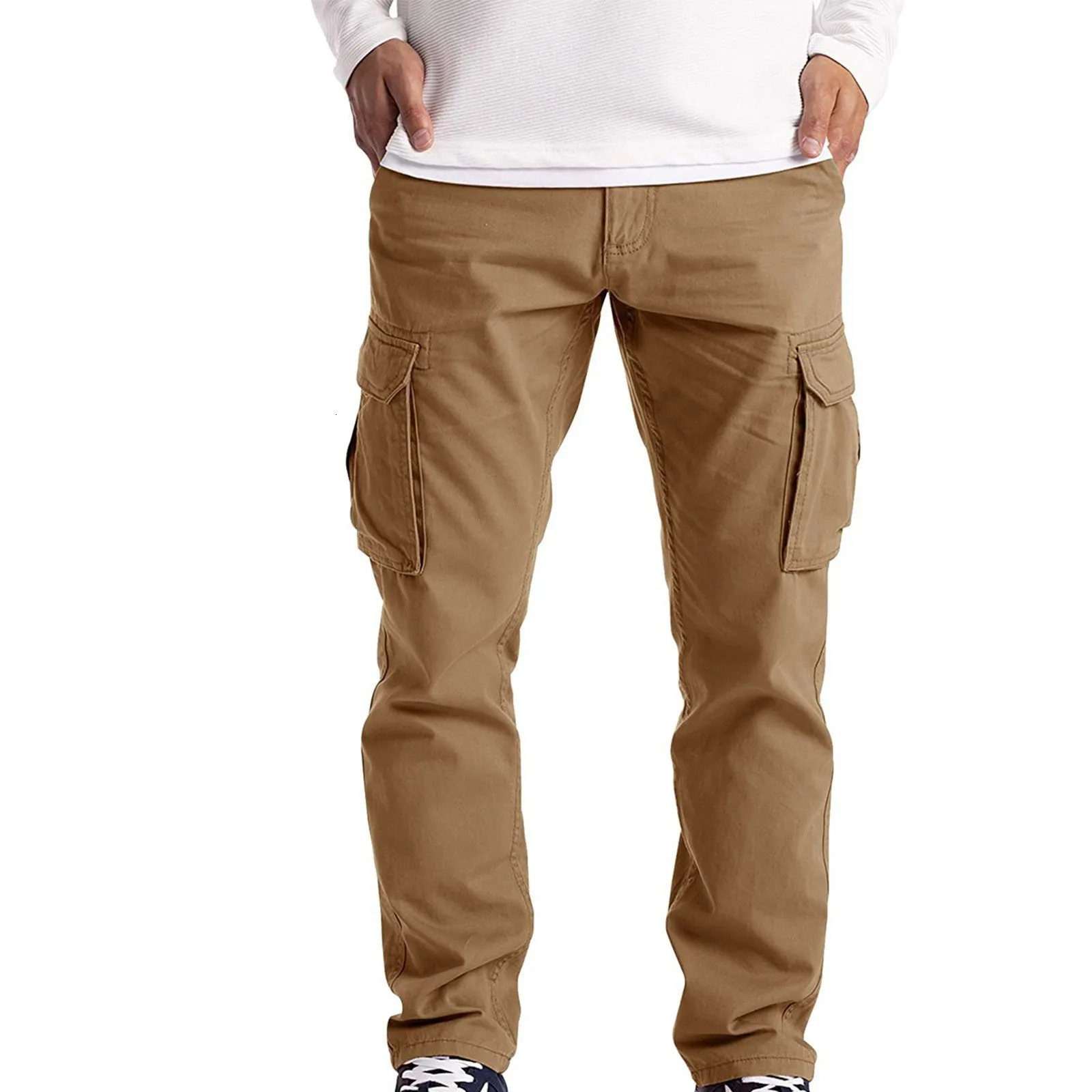 mens fashionable oversized casual pants youth workwear and multi pocket straight leg for spring summer 240806