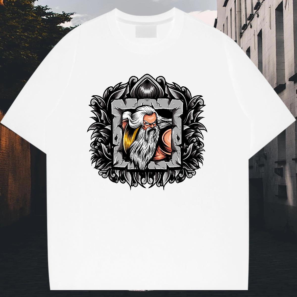 DIY Mens T Shirts portrait Tees 230g Pure Cotton Street Unisex DIY Printed Crew Neck Tshirt for Man Woman