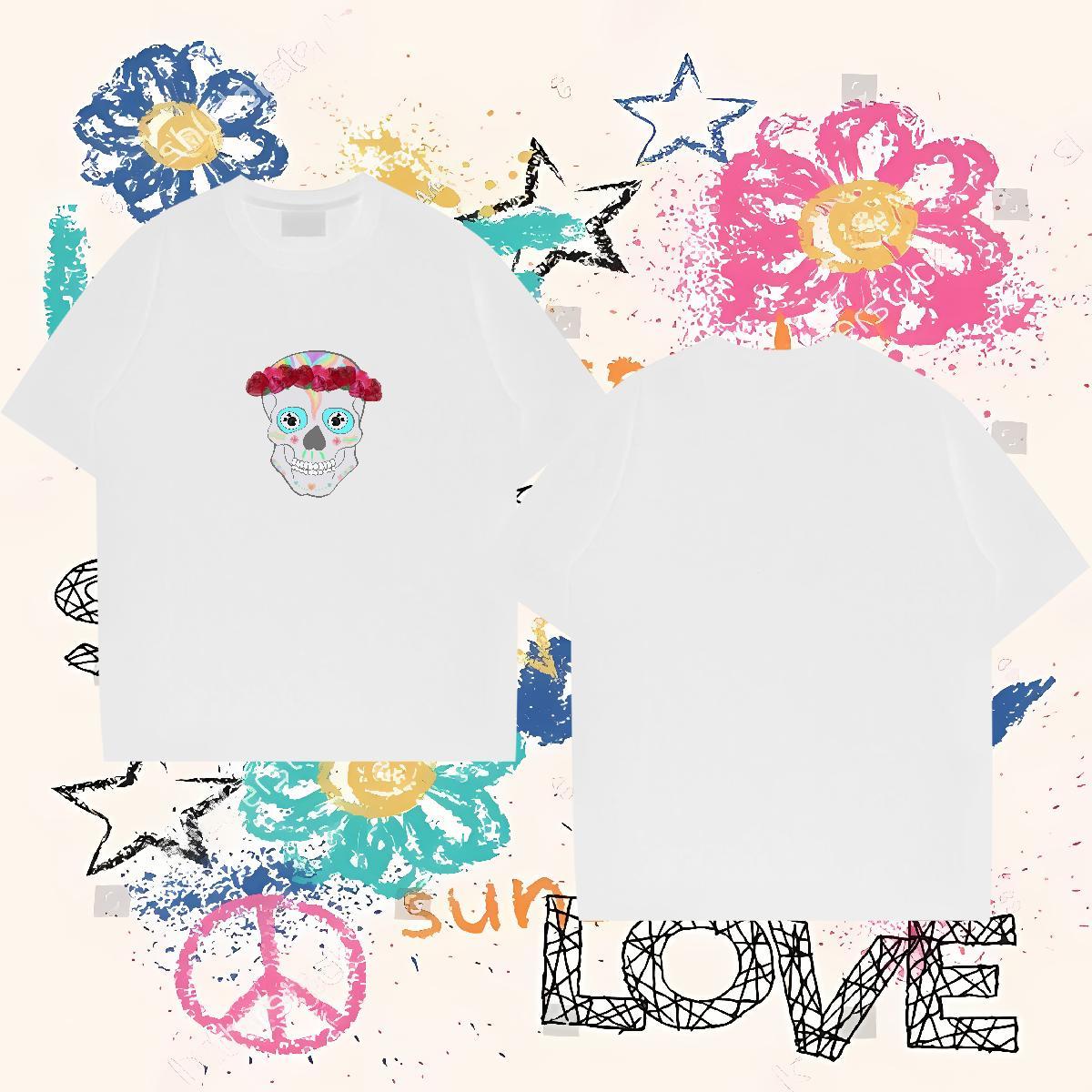 Custom T Shirt For Man skull Tops 100% Cotton 230g High Street Hip Hop Comfortable Customized Breathable Crew Neck Men Tops Tees