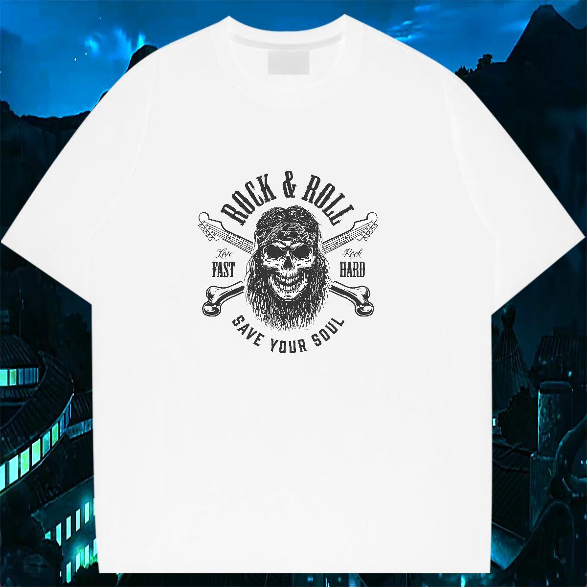 2024 Designer Mens T Shirts skull Tops Tees 230g Cotton Street Classic Anime Print Round Neck Short Sleeve Couples T Shirts