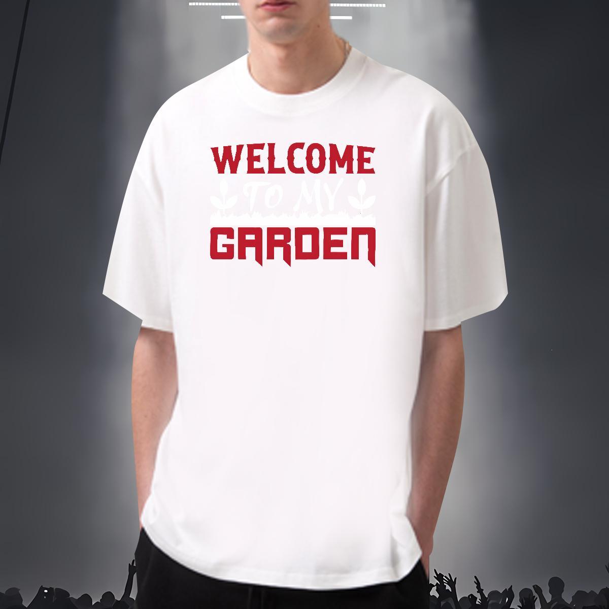 Fashion T-Shirts for Men letter Wear 230g Cotton Outdoor TOP Quality Floral Print Breathable Short Sleeve Men Tops Tees