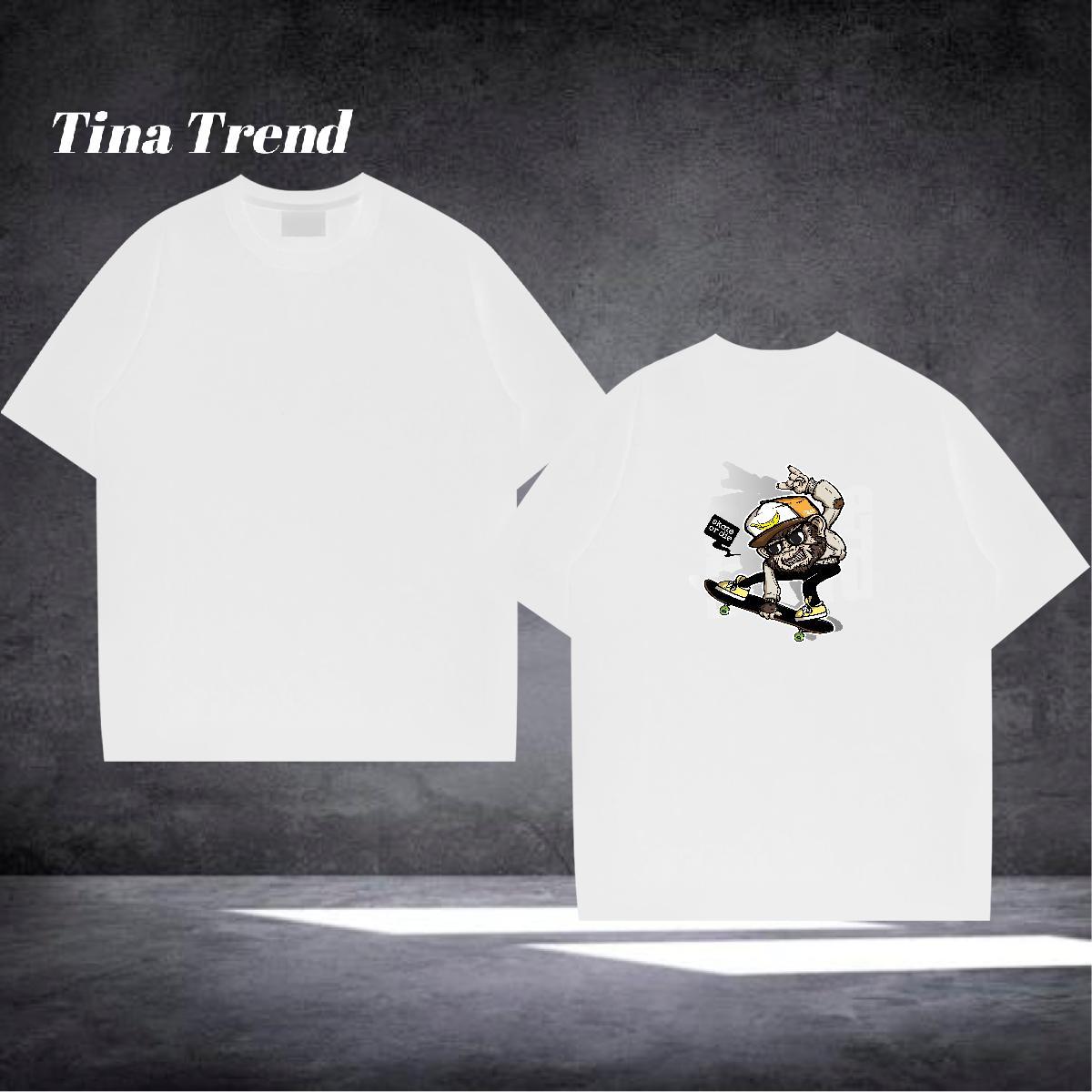 Brand Mens T Shirts skull Tees Shirts 230g 100% Cotton High Street Hip Hop Loose Customized Print Breathable Short Sleeve Mens Tshirts