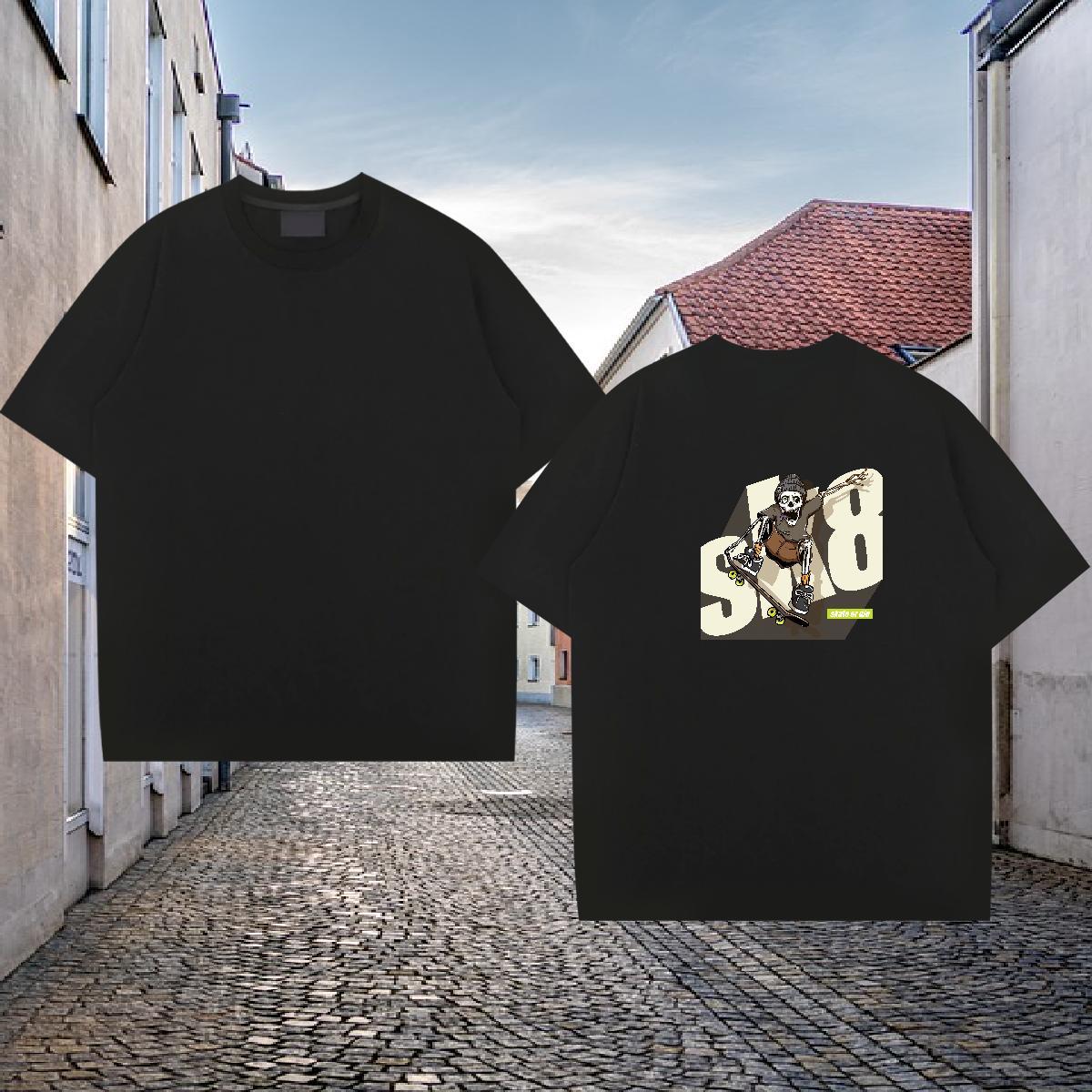 Stylist T-Shirts for Men skull Tshirts 230g 100% Cotton Summer Casual Classic Customized Breathable Soft Mens Tshirts