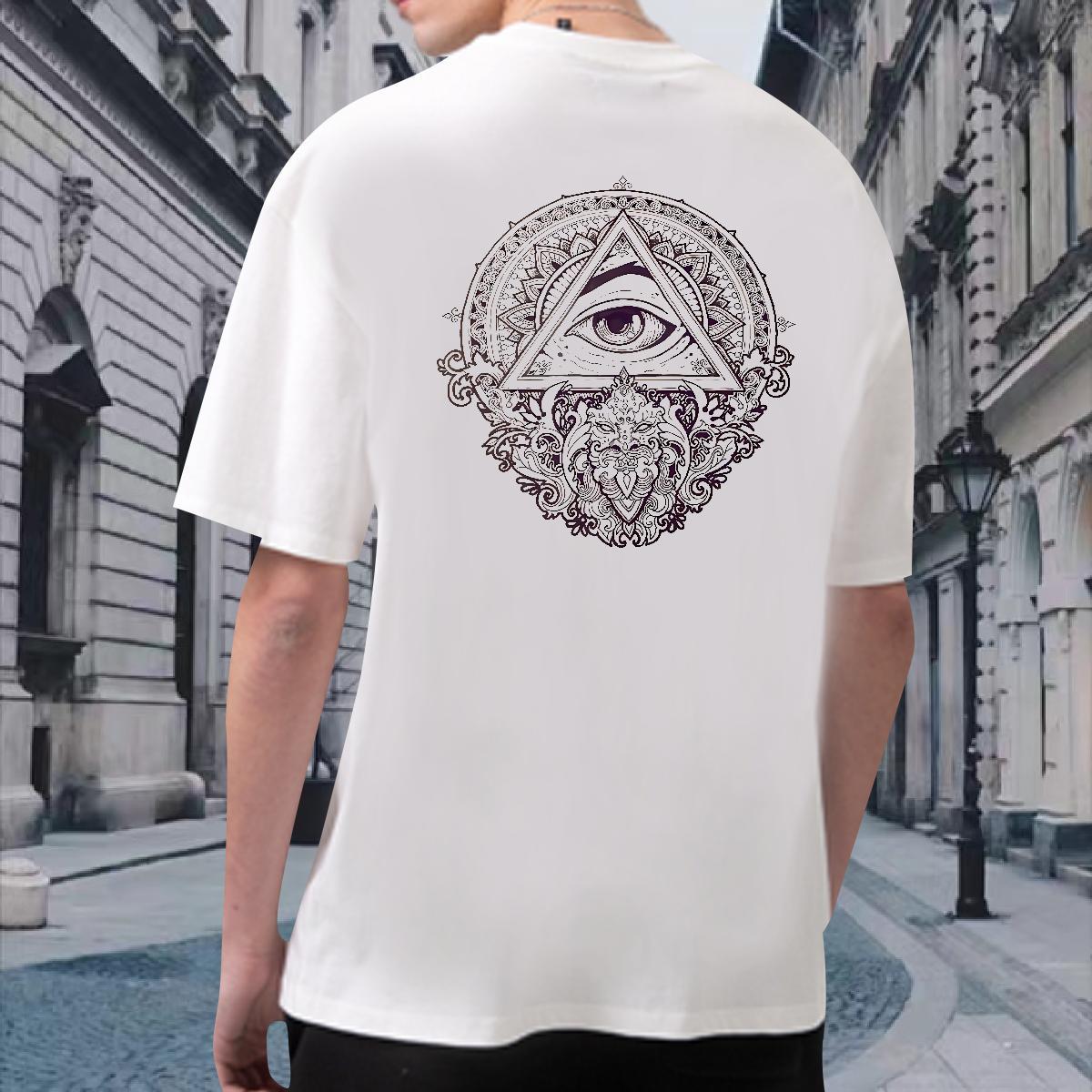 Designer Fashion T shirt eye of the devil Tee Shirt 230g Cotton Daily Outfit Unisex Customized Print Breathable Soft Mens Tshirts