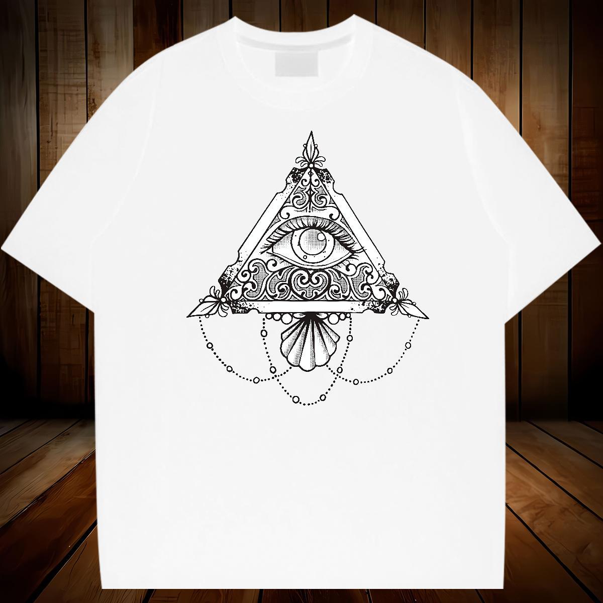 Designer Fashion Men T Shirts eye of the devil Tees 100% Cotton 230g Hip Hop Street High Quality Plus Size Cartoon Short Sleeve O-Neck Men Tops Tees