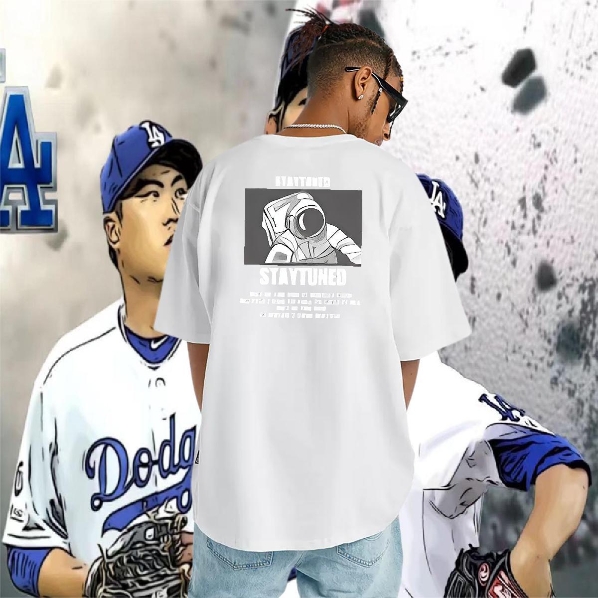 Custom T-Shirts for Men letter Tops 230g Pure Cotton High Street Hip Hop Free Shipping DIY Printed Short Sleeve O-Neck Men Tops Tees