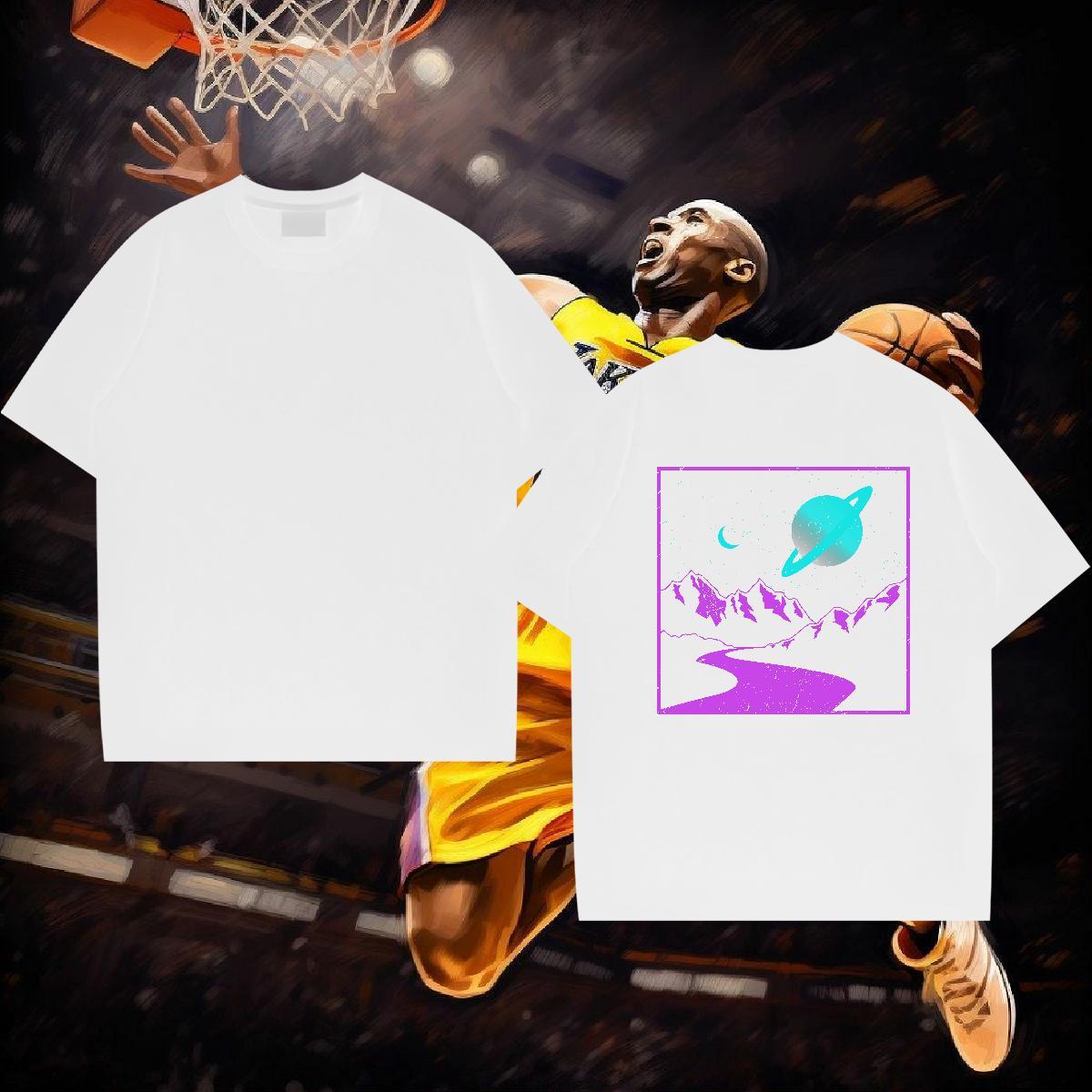 New T-Shirts for Men star Tees Shirts 230g Cotton Beach High Quality Custom Print Plus Size Breathable Soft Tshirt for Man Woman
