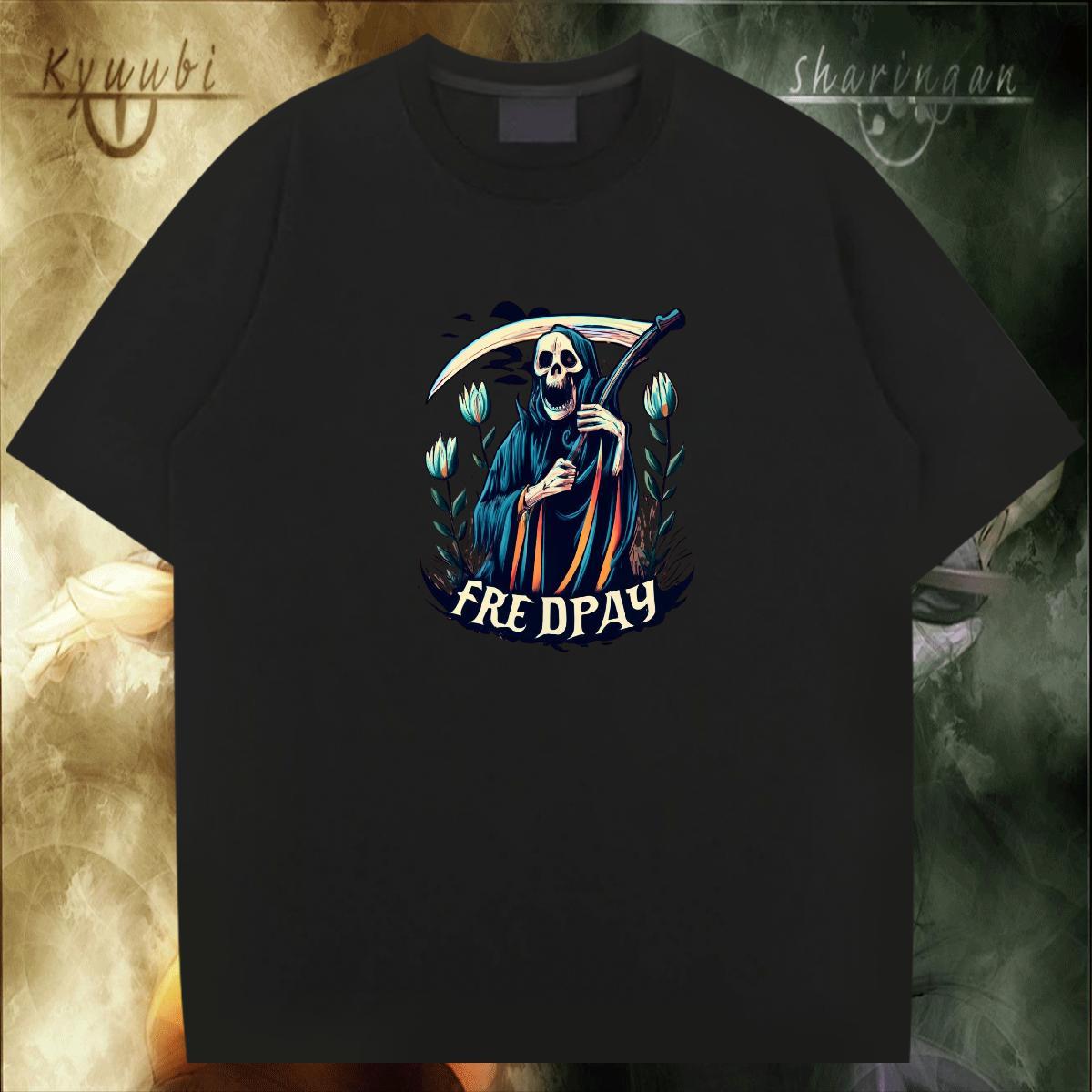 2024 Summer Mens T Shirts skull Wear 230g Cotton Daily Outfit Free Shipping Cartoon Print Breathable Crew Neck Tshirts