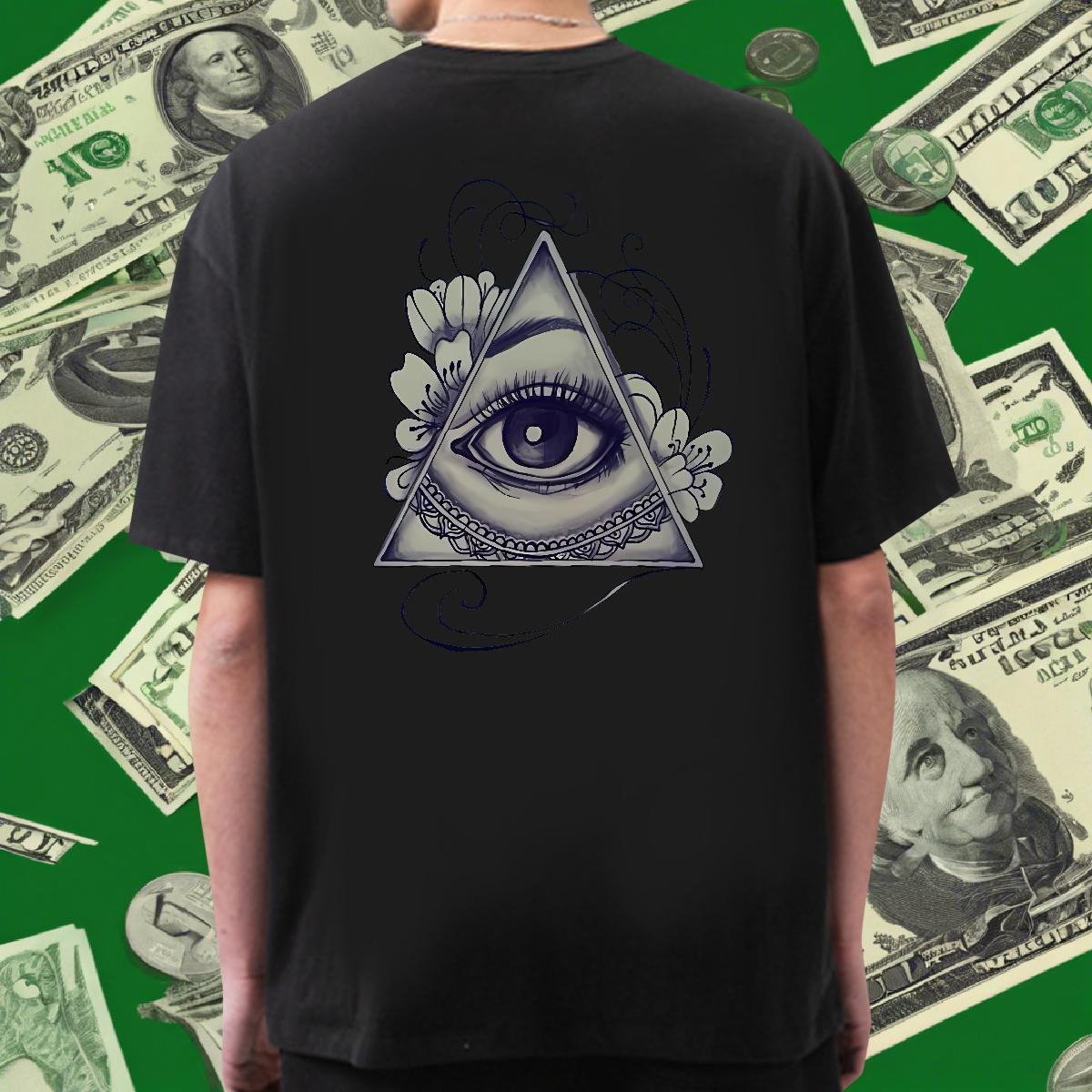 Factory Direct T-Shirts eye of the devil Top Tees 100% Cotton 230g Anime Printing Street Designer Oversized 4XL Breathable Soft Mens Tshirts