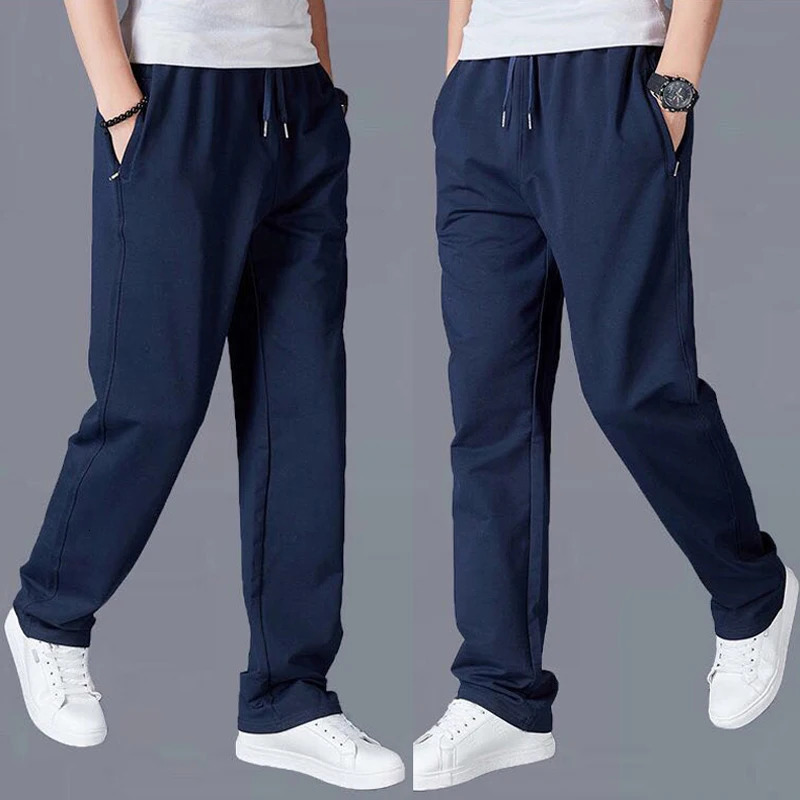 Spring Autumn Joggers Men Jogging Sweatpants Sportswear Knit Tracksuit Sports Pants Trousers Oversize Wide Leg Clothing 240806