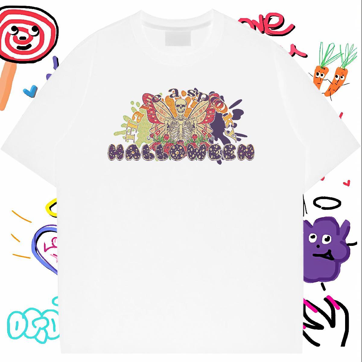 New Designer T Shirt For Man skull Top Tees 230g 100% Cotton Summer Casual Classic Asian Size O-Neck Short Sleeve Men Tops Tees