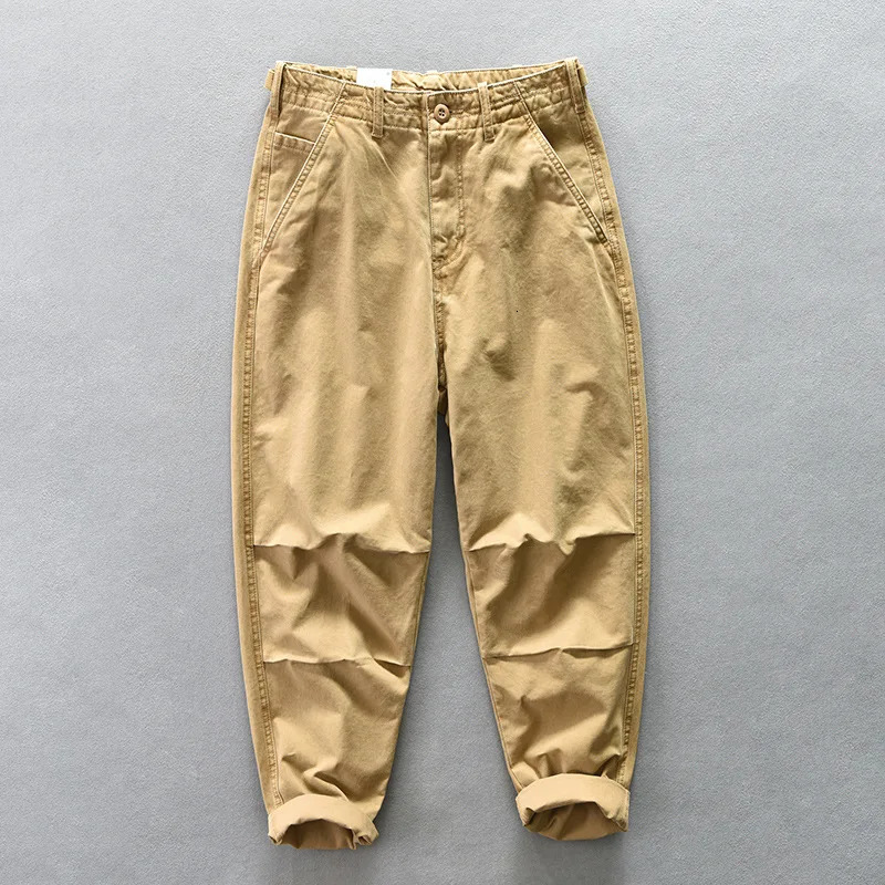 Autumn Winter Mens Washed Distressed Casual Wide Leg Cargo Pants Buttons Comfortable Fashion Big Pocket Trousers AZ395 240806