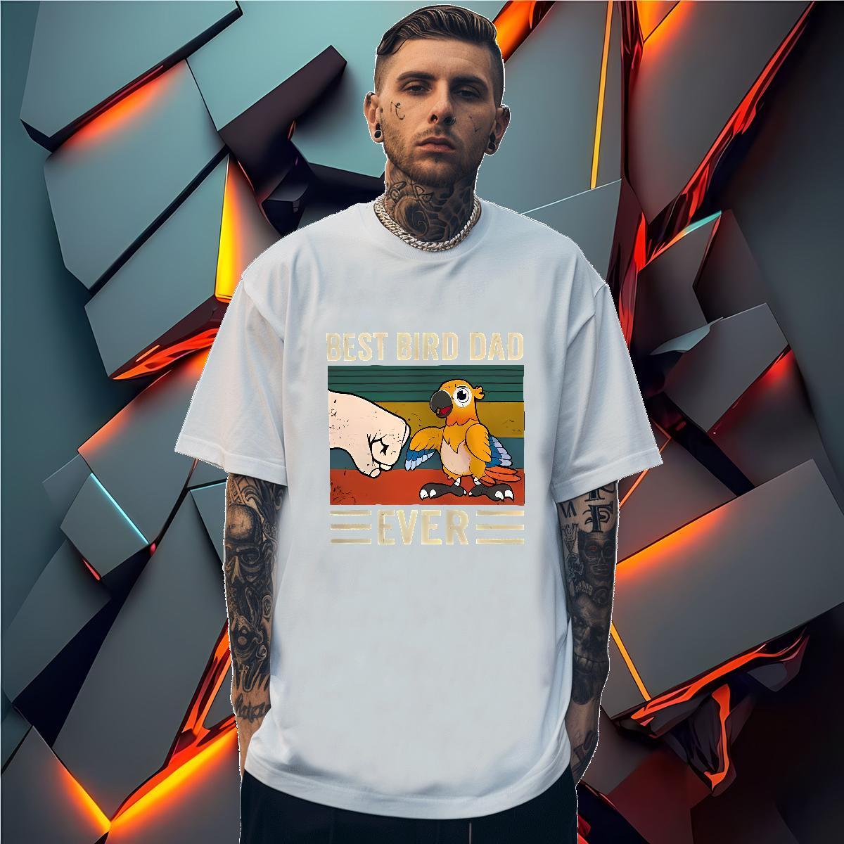 Casual New T-Shirts bird Clothings 230g Cotton Casual Beach Brand Custom Anime O-Neck Short Sleeve Couples T Shirts
