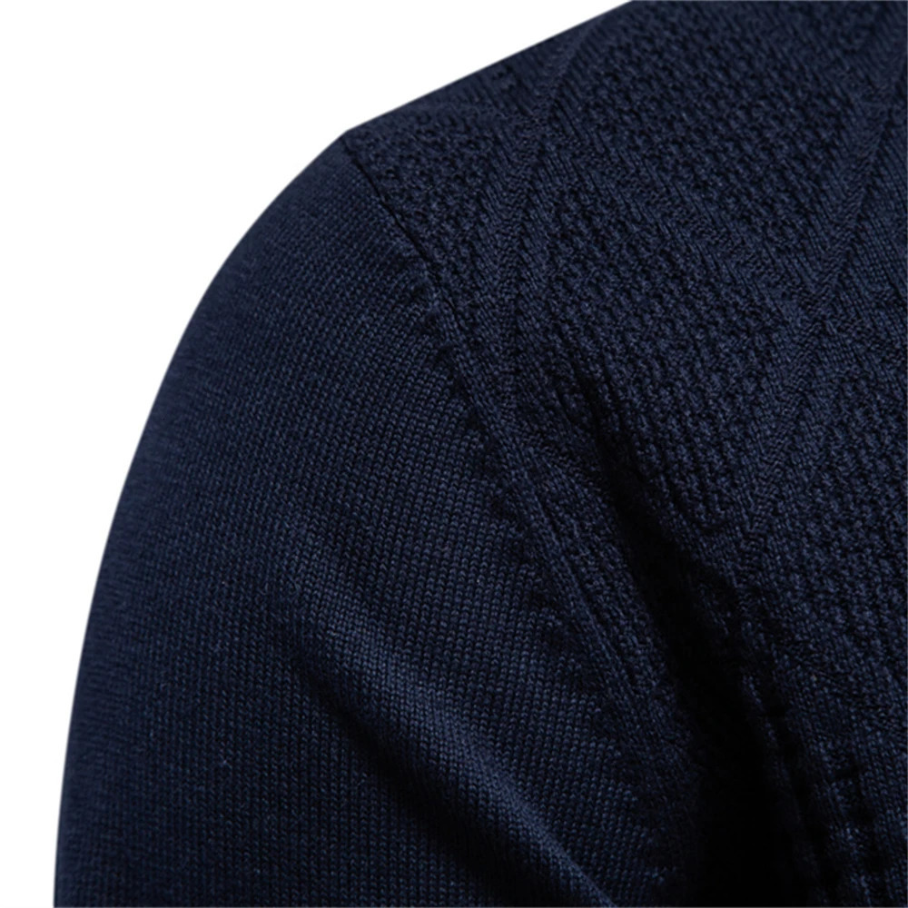 2023 Autumn Cotton Polo Neck Sweater for Men High Quality Pullover Knitted Casual Social 240807