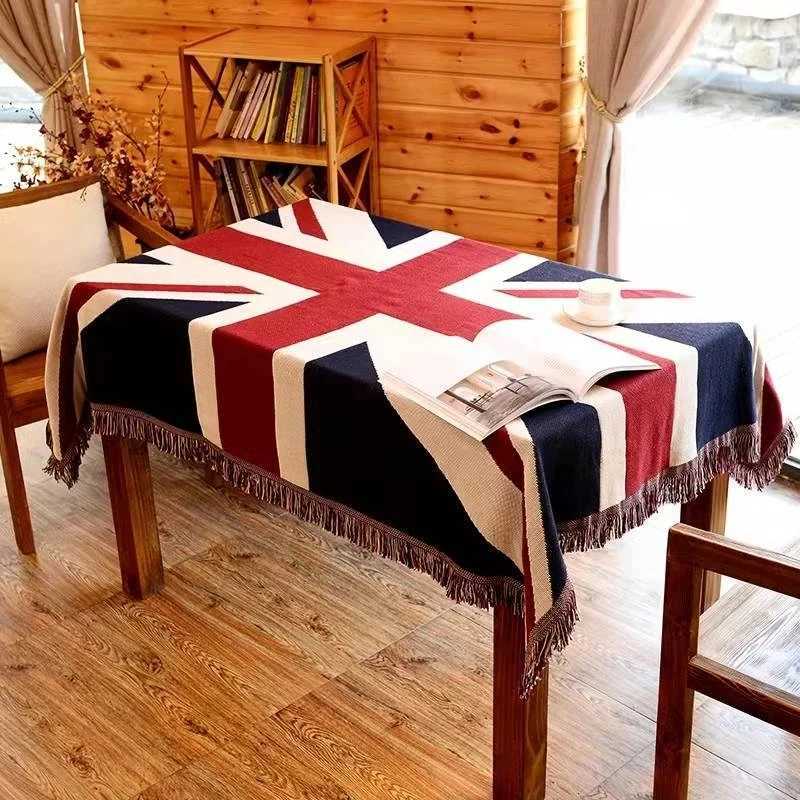 UK USA Flag American Blanket Mat Cover Bedspread Star Sofa Cover Cotton Air Bedding Room Decor Tapestry Throw Rug United StatesM240807