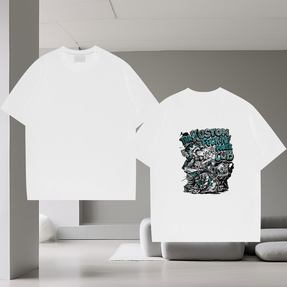 Classic Man T Shirts skull Clothings 230g 100% Cotton Daily Outfit Comfortable Custom Anime Crew Neck Tshirt for Man Woman