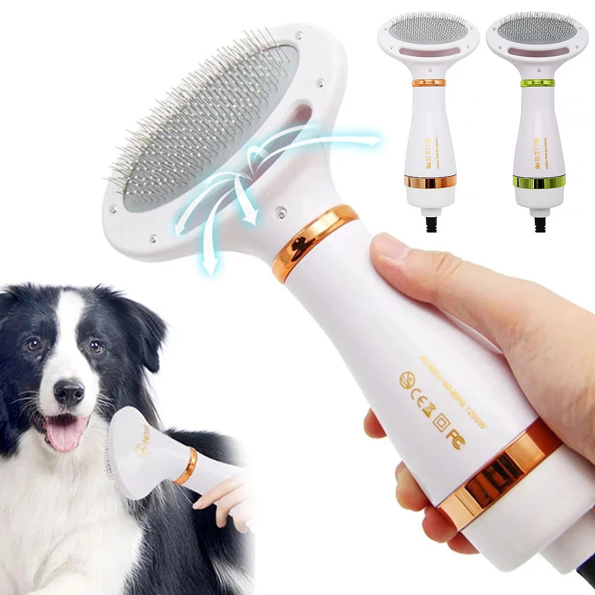 Pet Dog Hair Dryer 2-In-1 Cat Dog Dryer Quiet Comb Brush Grooming Kitten Cat Hair Comb Puppy Fur Blower For Dog Accessories 240807