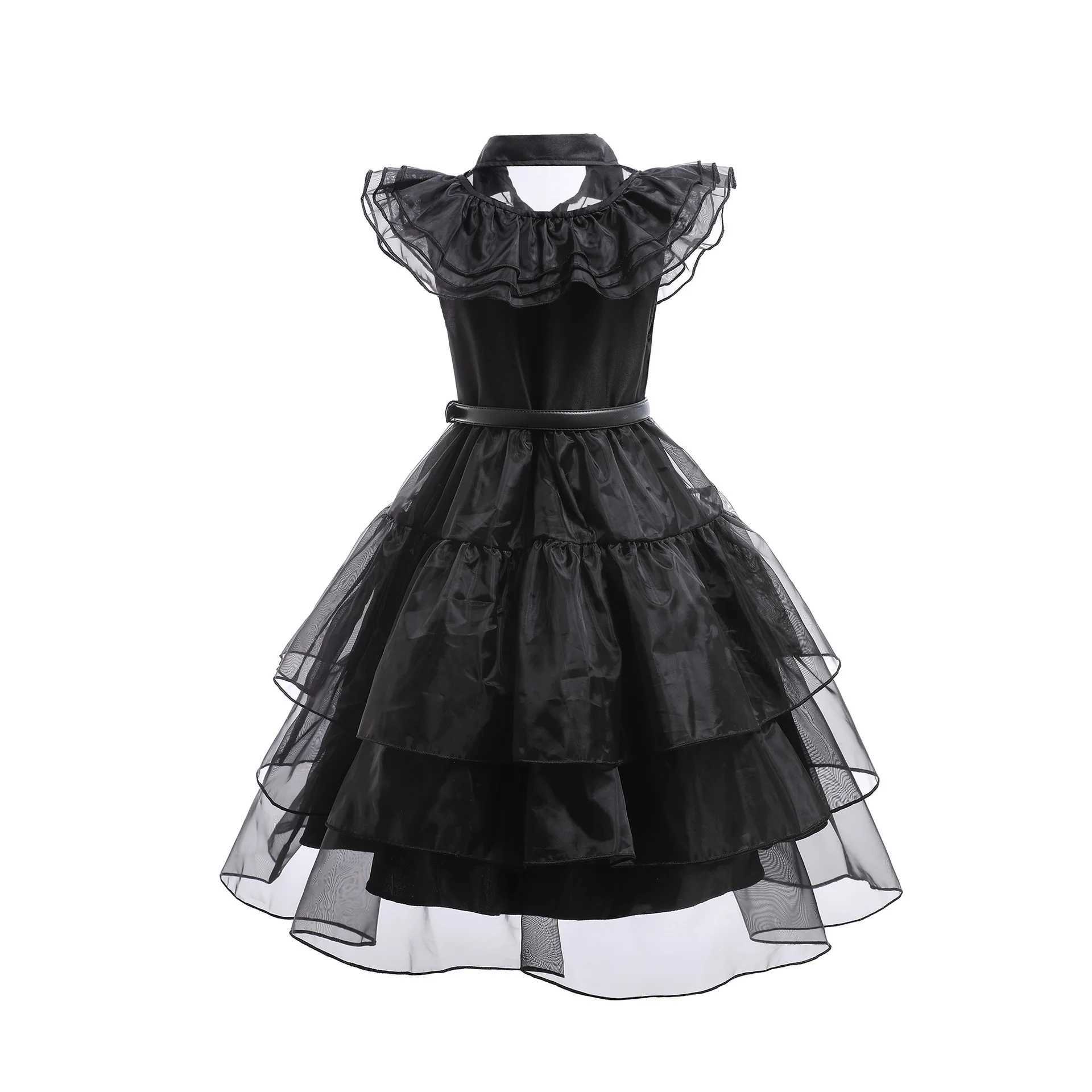 Wednesday Girl Role Playing Costume Movie Adams Carnival Halloween Black Event Girl Party Dress Vestido 4-12YW240720