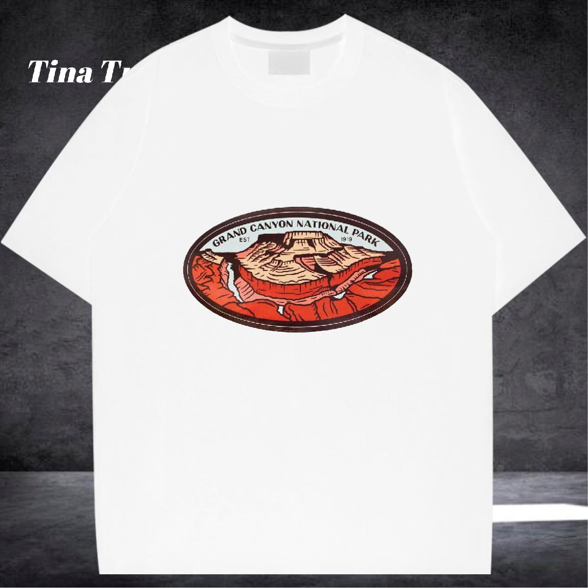 Wholesale T-Shirts mountains Tee Shirt 230g 100% Cotton Hip Hop Cool DIY Printed Breathable Soft Tshirts
