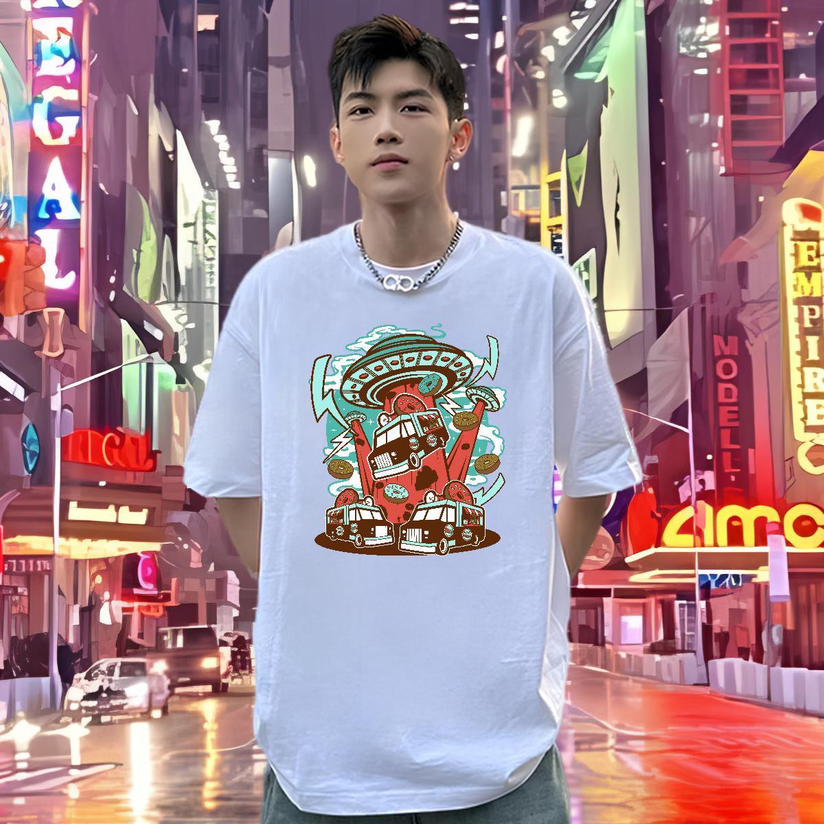 Fashion Casual Man T Shirts ET Tshirts 100% Cotton 230g Street Casual TOP Quality Custom Print Oversized O-Neck Short Sleeve Tshirt for Man Woman