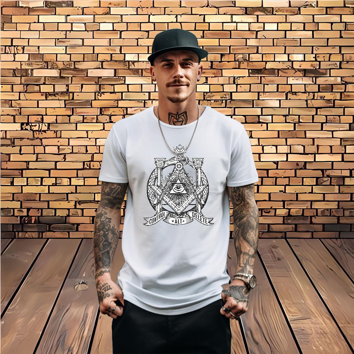 Classic Man T Shirts eye of the devil Clothes 100% Cotton 230g Daily Wear Soft Graphic Breathable Short Sleeve Tshirts