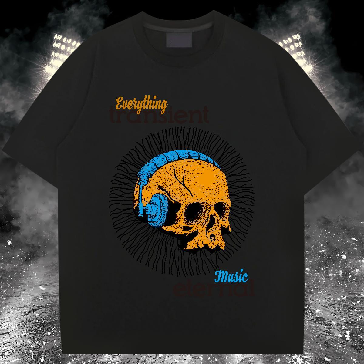 2024 New Men T Shirts skull Tees Shirts 230g Cotton Daily Wear Cool Design White Plus Size Pure Cotton Men Clothes T-Shirt