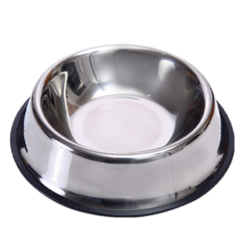 Pet supplies: Stainless steel rubber bottom, slip and anti knock, dog food cat water bowl, tableware, pet bowl