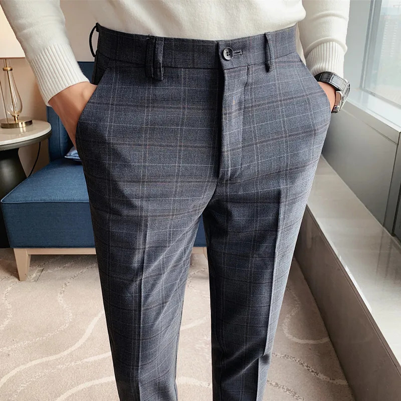 Wedding Dress Pants for Men Business Suit Pant Casual Slim Formal Pantalon Costume Trousers Plus Size 2938 240806
