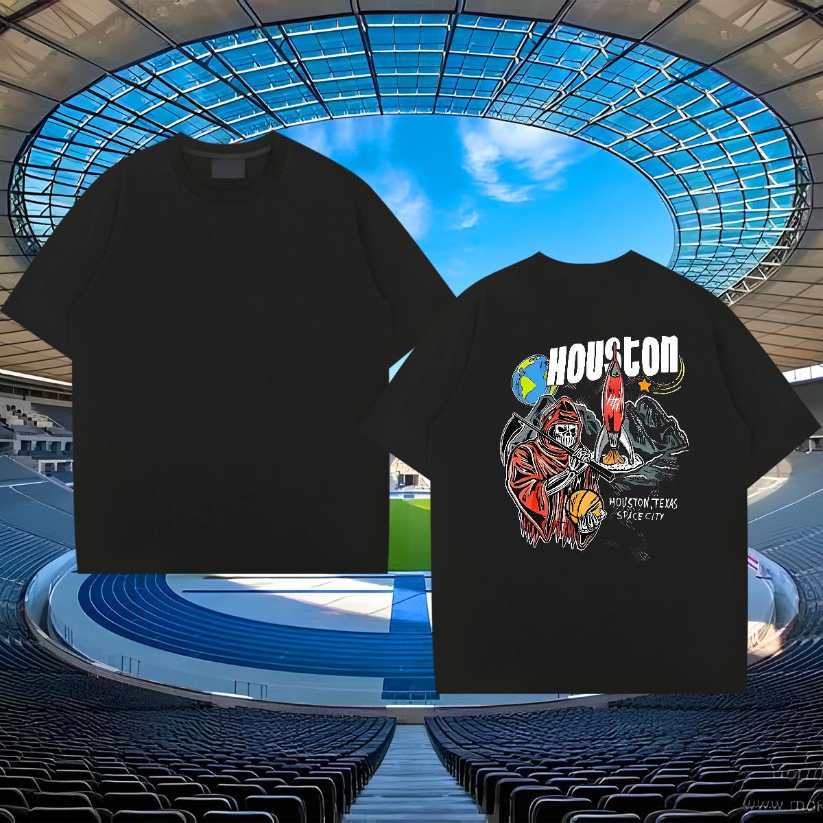 New T Shirt For Man skull Clothings 230g 100% Cotton Casual Beach Popular Black Oversized Breathable Short Sleeve Tshirts