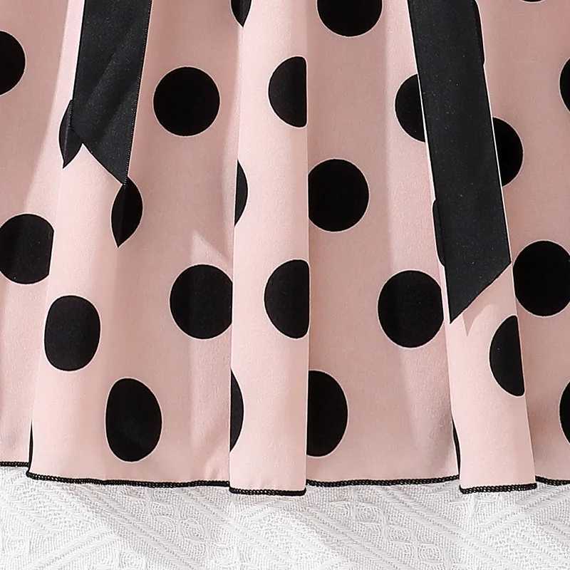 Childrens casual womens summer new style childrens fashion printed sleeveless black A-line elegant dress 7-14YW240720