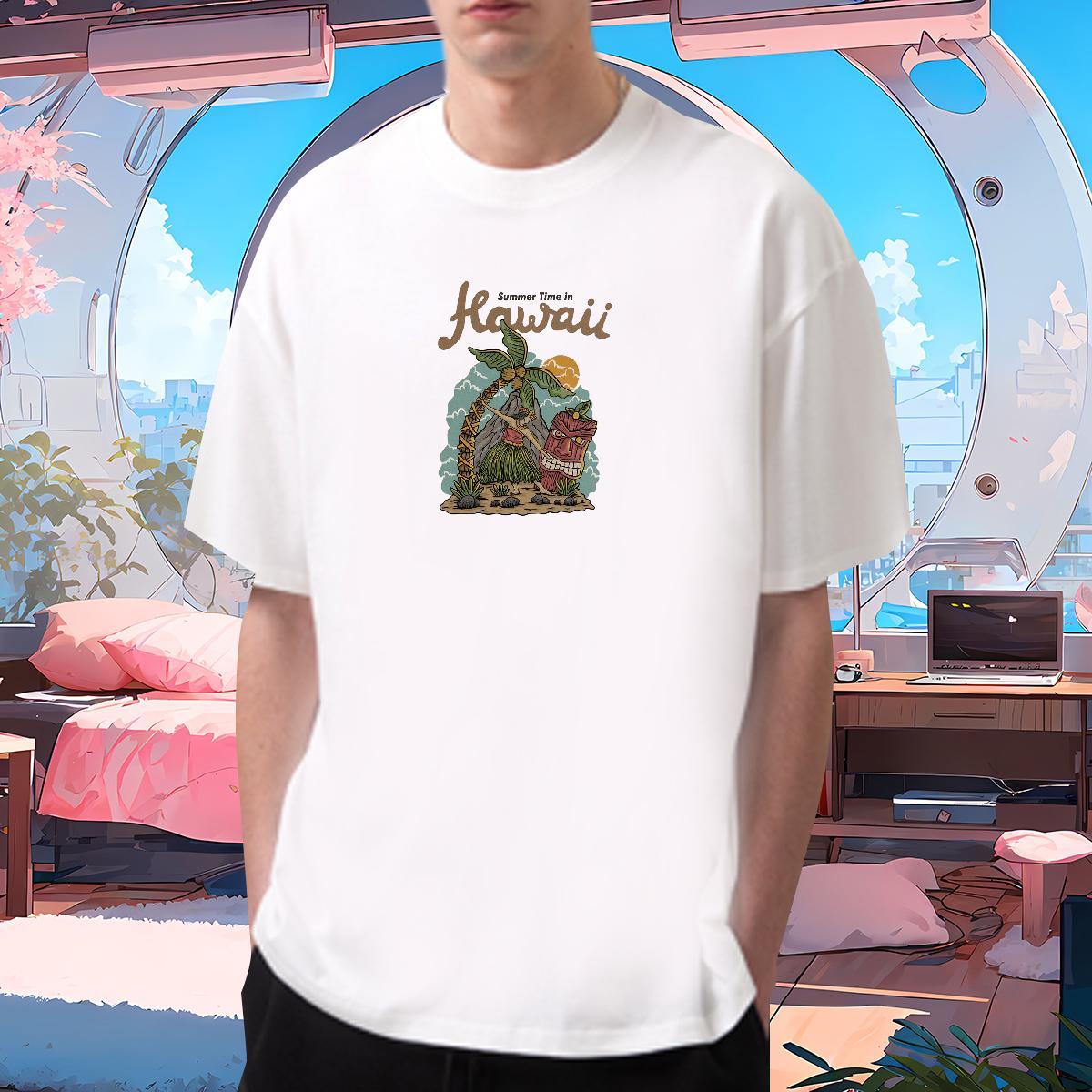 New Men T Shirts mountains Tops Shirt 230g Pure Cotton Hip Hop Brand DIY Printed Breathable Men Tops Tees