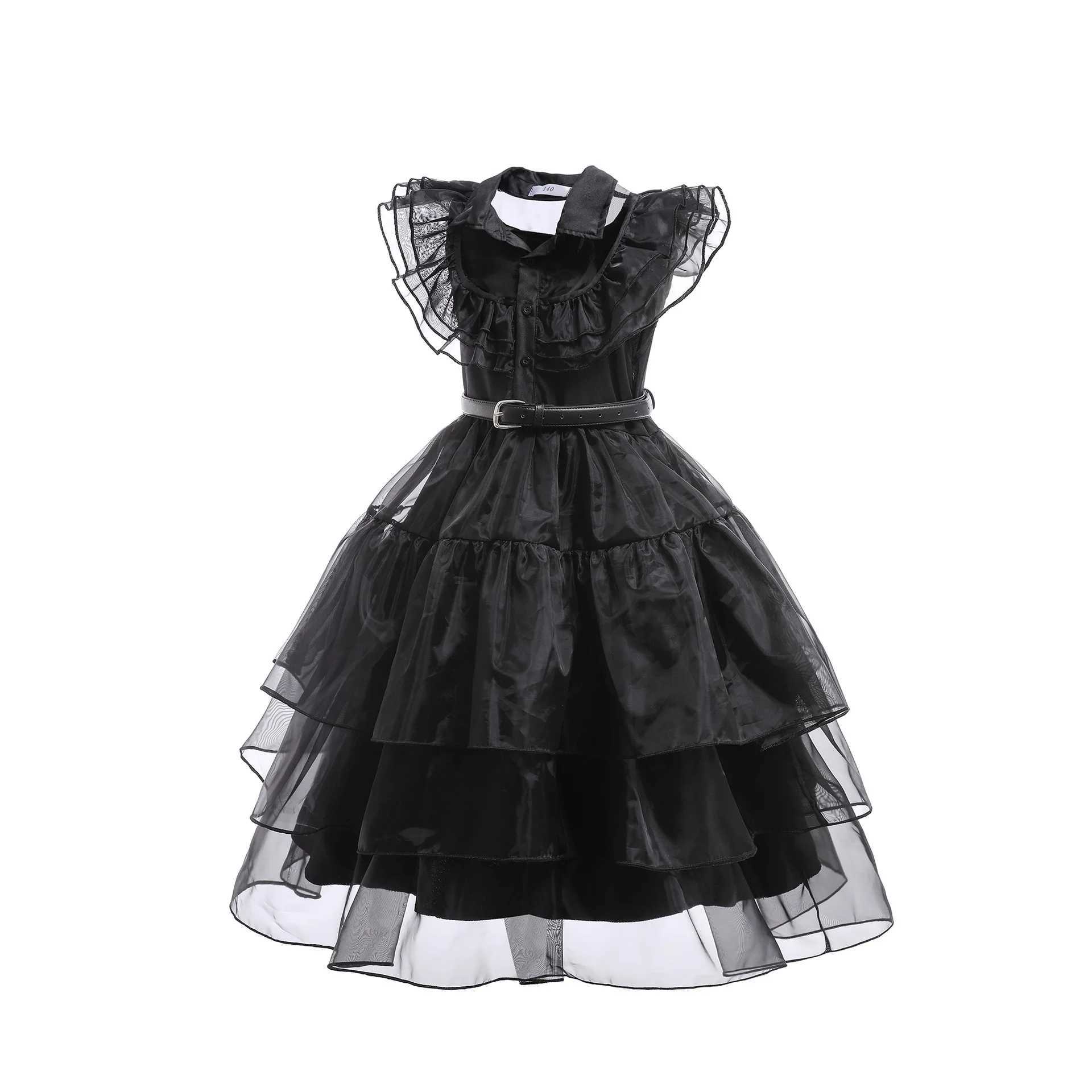Wednesday Girl Role Playing Costume Movie Adams Carnival Halloween Black Event Girl Party Dress Vestido 4-12YW240720